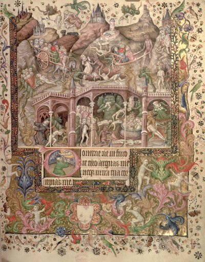 Visioen van de hel, uit een Getijdenboek, c.1407 door Master of the Brussels Initials