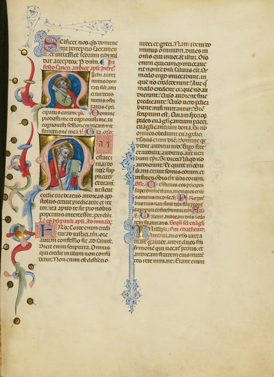 Initialen M: Sint Pieter; Initialen M: Sint Andreas door Master of the Brussels Initials
