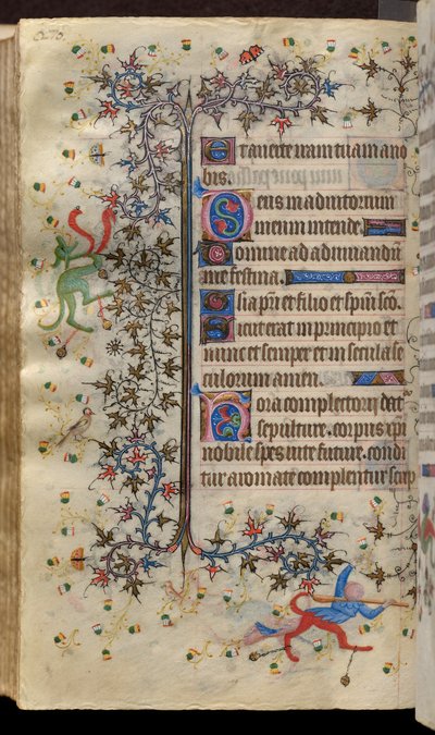 Getijden van Karel de Edele, koning van Navarra (1361-1425): fol. 135v, Tekst door Master of the Brussels Initials and Associates