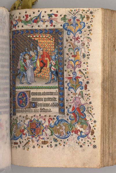 Getijden van Karel de Edele, koning van Navarra (1361-1425): fol. 169r, Christus voor Pilatus door Master of the Brussels Initials and Associates