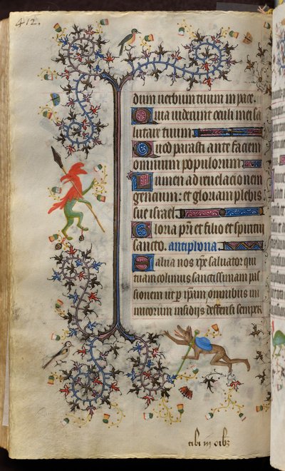 Getijden van Karel de Edele, koning van Navarra (1361-1425): fol. 200v, Tekst door Master of the Brussels Initials and Associates