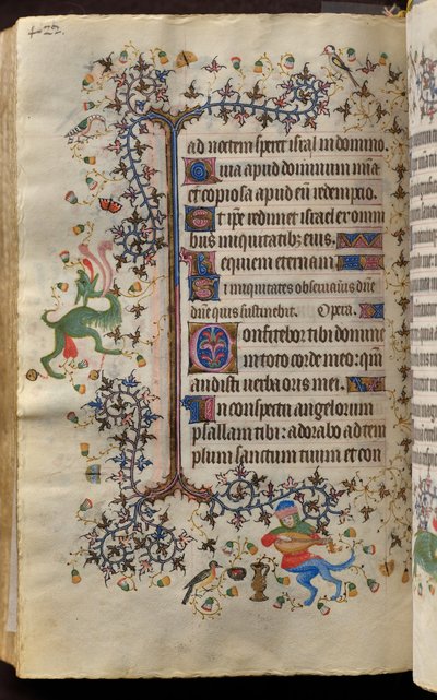 Getijden van Karel de Edele, koning van Navarra (1361-1425): fol. 205v, Tekst door Master of the Brussels Initials and Associates