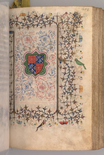 Uren van Karel de Edele, Koning van Navarra: fol. 137r, Wapen... door Master of the Brussels Initials and Associates