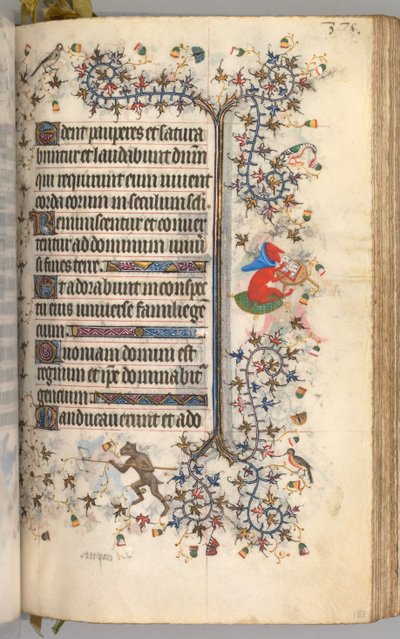 Getijdenboek van Karel de Edele, Koning van Navarra 1361-1425: fol. 183r, Tekst, c. 1405 door Master of the Brussels Initials and Associates