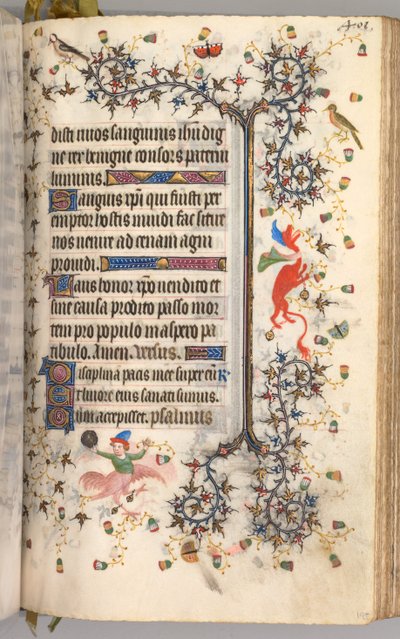 Getijdenboek van Karel de Edele, Koning van Navarra 1361-1425: fol. 195r, Tekst, ca. 1405 door Master of the Brussels Initials and Associates
