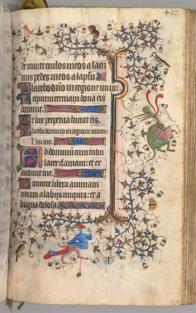 Getijdenboek van Karel de Edele, Koning van Navarra: fol. 203r, Tekst door Master of the Brussels Initials and Associates