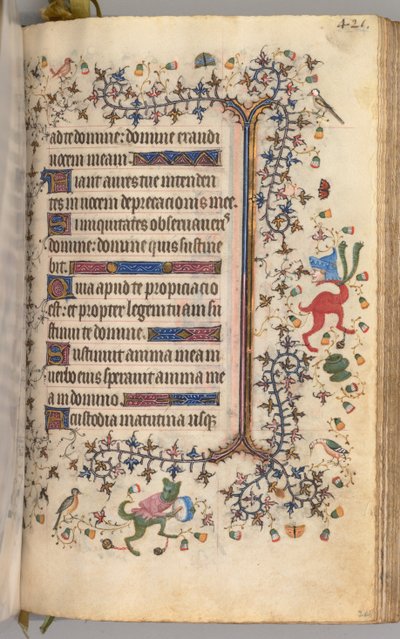 Getijdenboek van Karel de Edele, Koning van Navarra 1361-1425: fol. 205r, Tekst, c. 1405 door Master of the Brussels Initials and Associates
