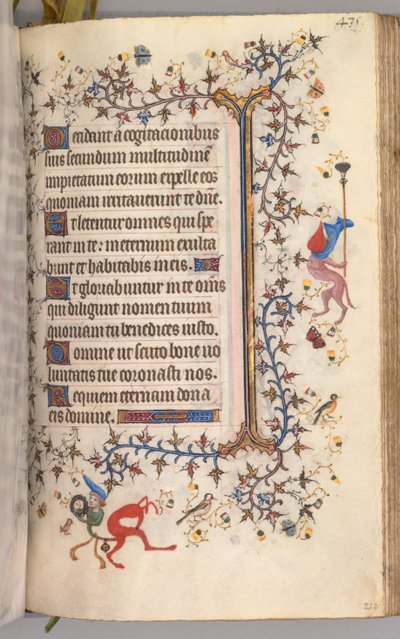 Getijdenboek van Karel de Edele, koning van Navarra 1361-1425: fol. 212r, Tekst, ca. 1405 door Master of the Brussels Initials and Associates