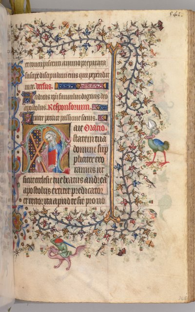 Getijdenboek van Karel de Edele, koning van Navarra 1361-1425: fol. 265r, Sint Andreas, ca. 1405 door Master of the Brussels Initials and Associates