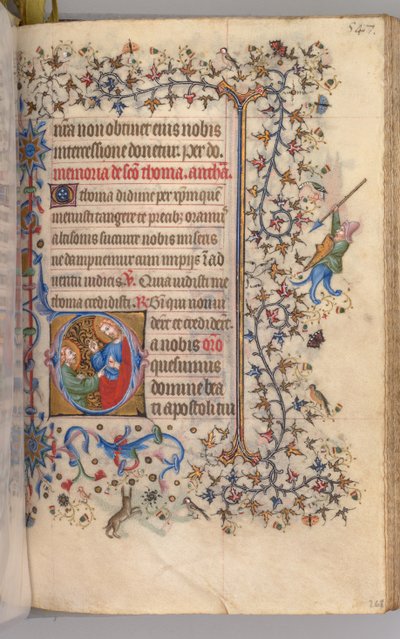 Getijdenboek van Karel de Edele, Koning van Navarra 1361-1425, fol. 268r, St. Thomas, ca. 1405 door Master of the Brussels Initials and Associates