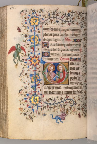 Uren van Karel de Edele, Koning van Navarra 1361-1425, fol. 269v, SS. Simon en Judas, c. 1405 door Master of the Brussels Initials and Associates