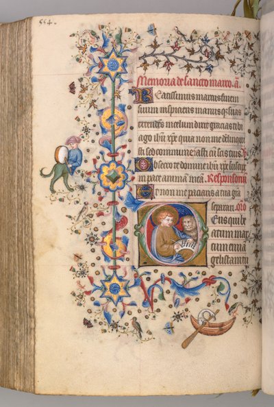 Getijdenboek van Karel de Edele, Koning van Navarra 1361-1425, fol. 271v, Sint Marcus, ca. 1405 door Master of the Brussels Initials and Associates