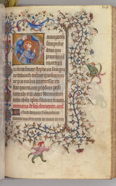 Uren van Karel de Edele, Koning van Navarra 1361-1425, fol. 274r, St. Stefanus, c. 1405 door Master of the Brussels Initials and Associates