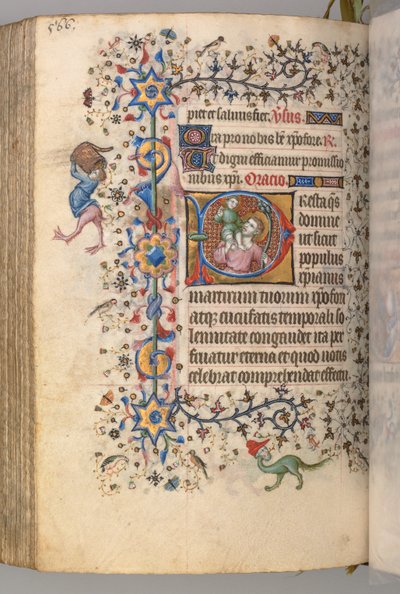 Uren van Karel de Edele, koning van Navarra 1361-1425, fol. 277v, St. Christoffel, c. 1405 door Master of the Brussels Initials and Associates