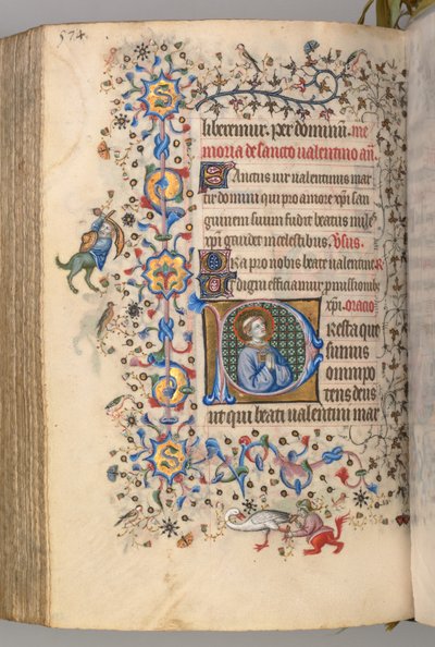 Uren van Karel de Edele, Koning van Navarra 1361-1425, fol. 281v, St. Valentijn, c. 1405 door Master of the Brussels Initials and Associates