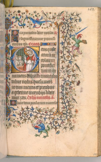 Uren van Karel de Edele, Koning van Navarra 1361-1425, fol. 2865r, Sint-Nicolaas, ca. 1405 door Master of the Brussels Initials and Associates
