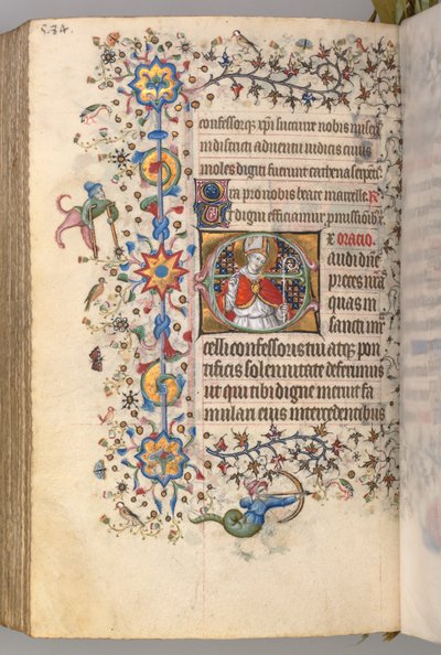 Uren van Karel de Edele, Koning van Navarra 1361-1425, fol. 286v, St. Marcel door Master of the Brussels Initials and Associates