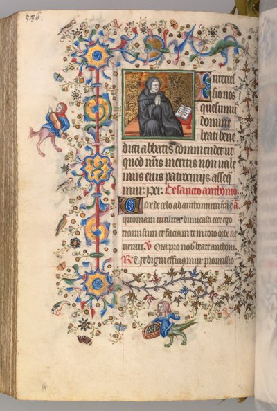 Getijdenboek van Karel de Edele, koning van Navarra 1361-1425, fol. 287vr, St. Benoit, ca. 1405 door Master of the Brussels Initials and Associates