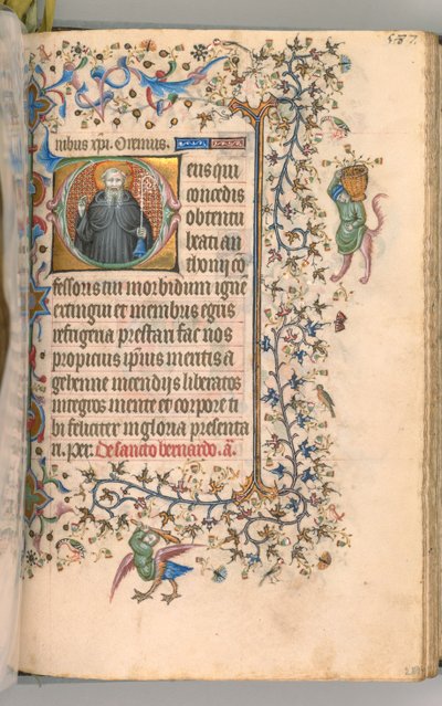 Getijdenboek van Karel de Edele, Koning van Navarra 1361-1425, fol. 288r, St. Antonius, c. 1405 door Master of the Brussels Initials and Associates