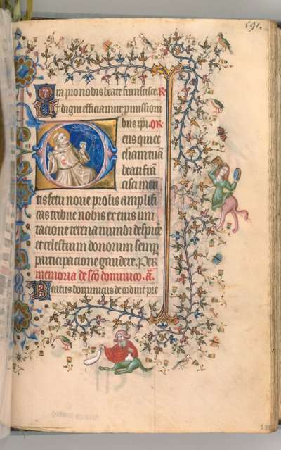 Getijdenboek van Karel de Edele, koning van Navarra 1361-1425, fol. 290r, Sint Franciscus, ca. 1405 door Master of the Brussels Initials and Associates