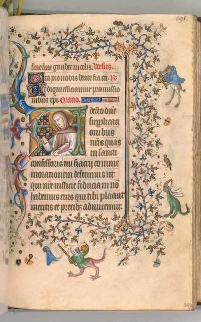 Getijdenboek van Karel de Edele, Koning van Navarra 1361-1425, fol. 292r, St. Fiacre, ca. 1405 door Master of the Brussels Initials and Associates