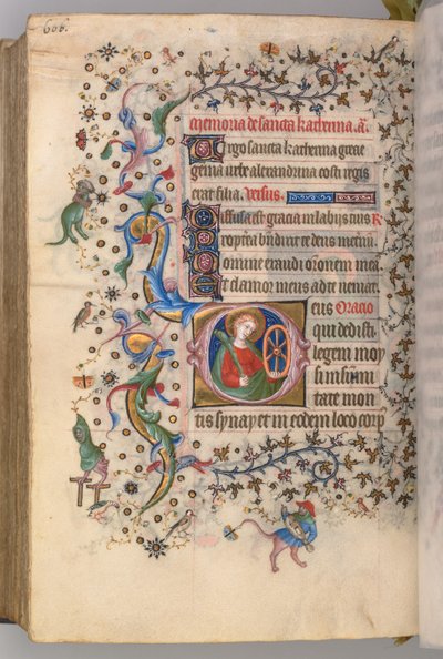 Uren van Karel de Edele, Koning van Navarra 1361-1425, fol. 297v, St. Catharina, ca. 1405 door Master of the Brussels Initials and Associates