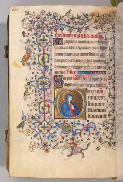 Getijdenboek van Karel de Edele, Koning van Navarra 1361-1425, fol. 304v, St. Martha, c. 1405 door Master of the Brussels Initials and Associates