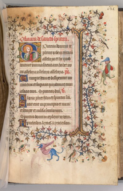 Uren van Karel de Edele, koning van Navarra 1361-1425, fol. 307r, buste van Christus, ca. 1405 door Master of the Brussels Initials and Associates