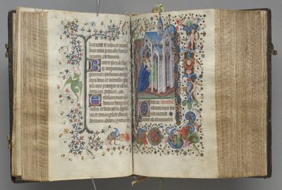 Getijdenboek van Karel de Edele, koning van Navarra: fol. 82v, tekst door Master of the Brussels Initials and Associates