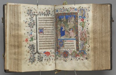 Uren van Karel de Edele, Koning van Navarra 1361-1425: fol. 87v, Tekst, ca. 1405 door Master of the Brussels Initials and Associates