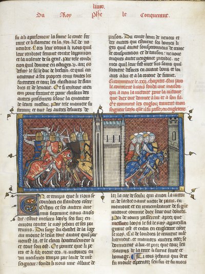 Een slag met Jan, koning van Engeland, en Lodewijk VIII op mars, uit 