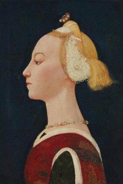 Portret van een vrouw, waarschijnlijk 1450s door Master of the Castello Nativity