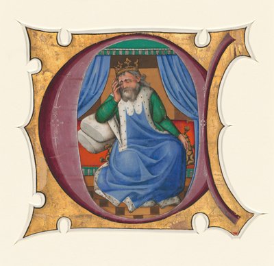 Initiaal C met David (Koning Saul?) door Master of the Cypresses