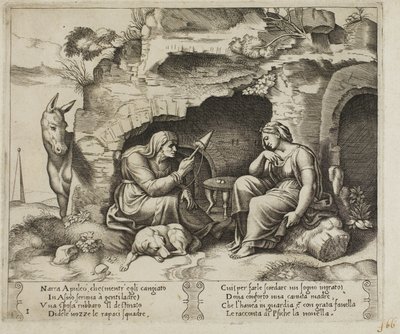 Apuleius verandert in een ezel door Master of the Die