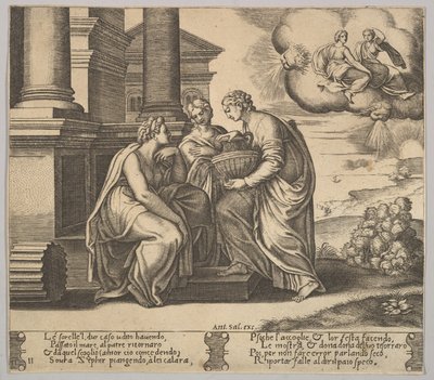 Psyche geeft cadeaus aan haar zussen, uit 