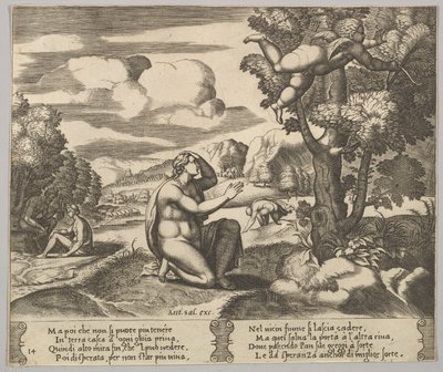 Plaat 14: Cupido vluchtend van Psyche, uit 