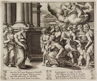 Het Volk Brengt Goddelijke Eer aan Psyche door Master of the Die