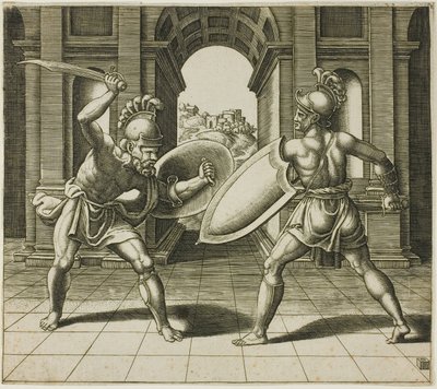 De twee gladiatoren door Master of the Die
