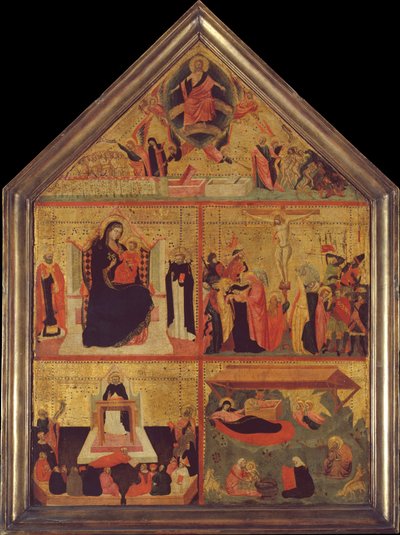 Het Laatste Oordeel, De Maagd en het Kind met een bisschop-heilige en Sint Pieter Martelaar, ca. 1325 door Master of the Dominican Effigies