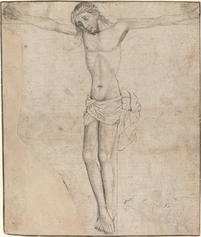 Christus aan het kruis [recto] door Master of the Drapery Studies