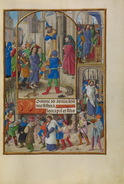 Christus voor Kajafas door Master of the Dresden Prayer Book