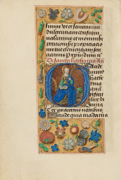 Initialen G: Sint-Katelijne door Master of the Dresden Prayer Book