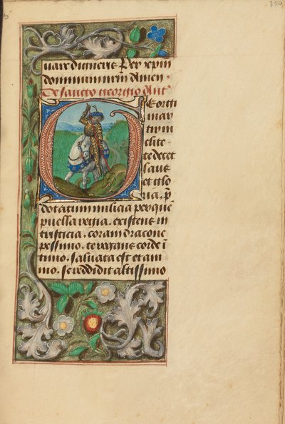 Beginletter G: Sint Joris en de Draak door Master of the Dresden Prayer Book