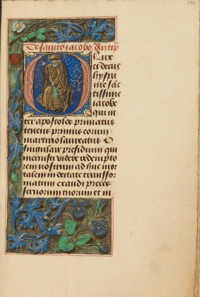 Initialen O: Sint Jakobus de Meerdere door Master of the Dresden Prayer Book
