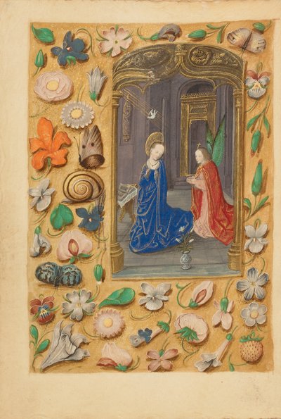 De Aankondiging door Master of the Dresden Prayer Book