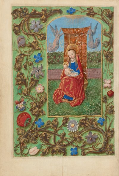 De heilige maagd met kind door Master of the Dresden Prayer Book