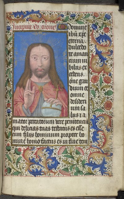 Christus zegent door Master of the Dresden Prayer Books