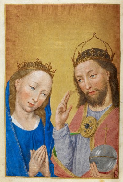 Christus en de Maagd Maria door Master of the Dresden Prayer Books