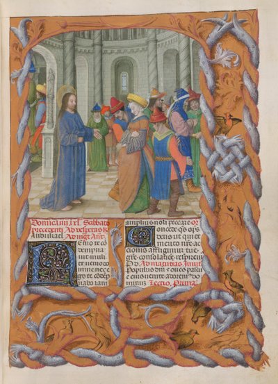 Temporale (1e deel: van Eerste Zondag van Advent tot Stille Zaterdag). Christus en de vrouw betrapt op overspel (Vierde Zondag van de Vasten) door Master of the Dresden Prayer Books