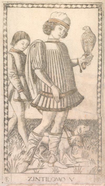 Heer uit de Tarocchi-serie E: Condities van de Mens, #5, ca. 1465 door Master of the E Series Tarocchi
